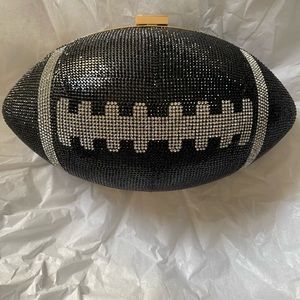 Bejeweled  Football Shaped Hard Case Clutch/ Crossbody Bag /Purse
